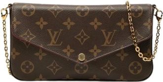 Louis Vuitton Pre-owned Pochette Felicie Crossbody Tas - Dames - Vintage Clutch - Bruin - ONE Size - Vintage