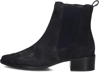 Paul Green Stijlvolle donkerblauwe enkellaarzen - Dames - Laarzen met Hak - Blauw - 37 EU - Wol - Schoenen