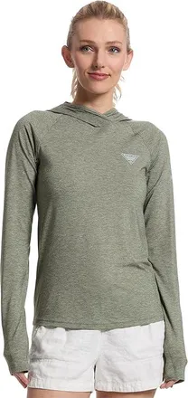 Columbia PFG Unchartedtm Hoodie Womens Clothing Cypress Heather 1 : XL, Elastane/Lyocell/Polyester