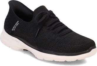 Skechers Womens Womens Hands Free Slip-ins Go Walk 6-Lovely DaySneaker, Black/White, 13