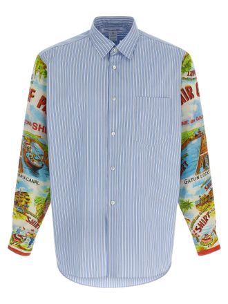 Comme Des Gar&ccedil;ons Mens Patterned Sleeve Shirt