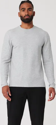 Alo | Micro Waffle Fast Break Long Sleeve T-Shirt in Athletic Heather Grey, Size: 2XL