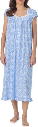 Eileen West Cap Sleeve Cotton Nightgown in Blue at Nordstrom, Size X-Small