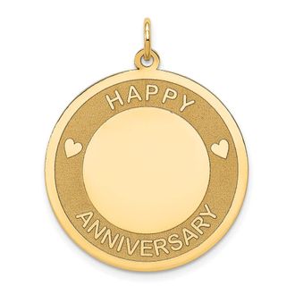 Diamond2Deal 14k Yellow Gold HAPPY ANNIVERSARY Charm