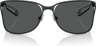 Diesel 61mm Pillow Sunglasses in Matte Black /Dark Grey at Nordstrom