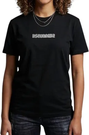 Dsquared2 Womens Logo Graphic T-Shirt In Black