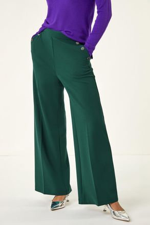Roman Button Pocket Full Length Trousers