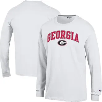 Champion Mens Champion White Georgia Bulldogs Arched Logo Long Sleeve T-Shirt at Nordstrom, Size Xx-Large