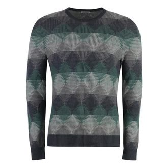 Malo Diamantpatroon Kasjmier Trui - Heren - Cashmere truien - Veelkleurig - 3XL - Kasjmier - Truien & Vesten