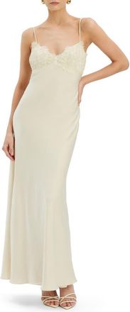 Bardot Elisan Lace Trim Slipdress in Ivory at Nordstrom, Size 12