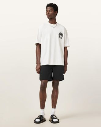 AllSaints Mens Polyamide Orlando Slim Fit Printed Swim Shorts, Size: XXL