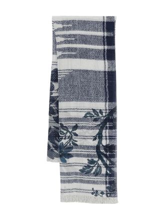 Pierre-Louis Mascia Hawnbci floral-print scarf - women - Cotton/Silk - One Size - Blue