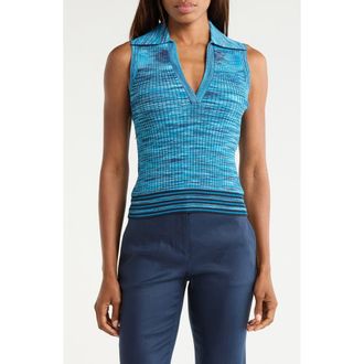 Ramy Brook Birdie Collared Sweater Tank in Royale Blue Space Dye at Nordstrom Rack, Size Xx-Small