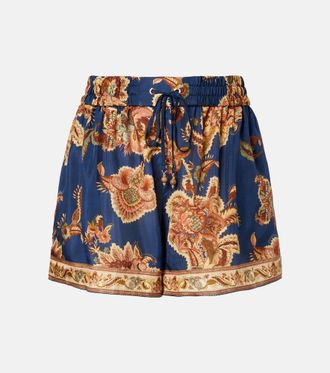 Zimmermann Shorts Aster in seta con stampa