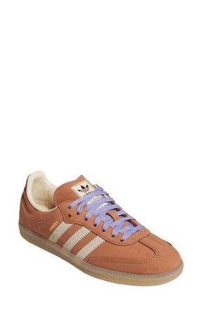 adidas Gender Inclusive Samba OG Sneaker in Clay Strata/vanilla/purple at Nordstrom, Size 10.5