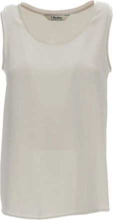 Max Mara Satijnen Top - Dames - Tops zonder mouwen - Beige - XS - Satijn - Tops