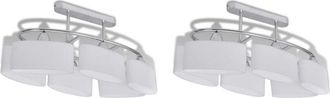 vidaXL Vidaxl - L&aacute;mparas De Techo 2 Uds Con Pantalla De Cristal Elipsoidal E14