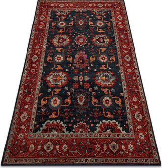 RugsX Rugsx - Alfombra De Lana Polonia Tesoro Marco Azul Oscuro Red 235x350 Cm