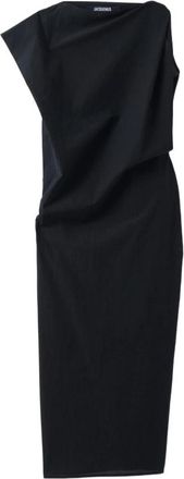 Jacquemus The Drap Dress - Dames - Casual kleedjes - Zwart - 2XS - Katoen - Kleedjes