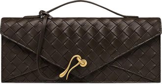 JW PEI Celeste Woven Faux Leather Envelope Top Handle Bag in Dark Brown at Nordstrom