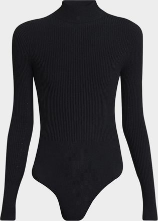 Alaia Mock-Neck Long Sleeve Bodysuit
