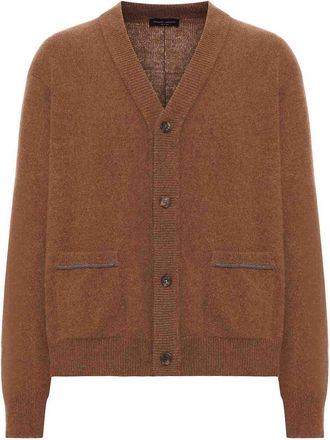 Roberto Collina Wool Cardigan With Contrast Stitching