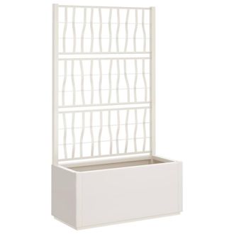 Berkfield Home Garden Planter with Trellis White 80x36x140 cm PP | Size: 80 x 36 x 140 cm