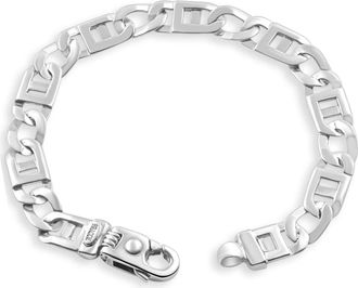 Pompeii3 Mens Designer Mariner & Curb 14k Gold (29gram) or Platinum (54gram) 10mm Link Bracelet 8.5