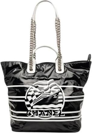 Chanel Pre-owned La Pausa Bay Shopping Satchel - Dames - Vintage Shopper - Zwart - ONE Size - Leer - Vintage
