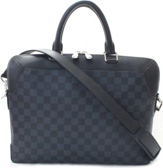 Louis Vuitton Black Damier Cobalt Navy Damier Canvas Briefcase (Pre-Owned)