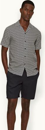 Orlebar Brown Cornell Linen Easy Tailored Fit Washed Linen Shorts in Night Iris at Nordstrom, Size 34