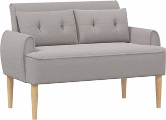 vidaXL Sof&aacute; Amoroso Con Botones Acolchados Gris Claro 117 X 67 X 77 Cm Vidaxl