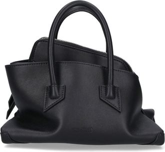 The Attico Structured Black Handbag with Zippered Compartment
