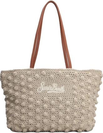 MC2 Saint Barth Tote Bags, female, Beige, Size: ONE SIZE Medium Crochet Bag