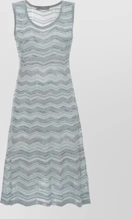 D.exterior sleeveless geometric knee-length dress