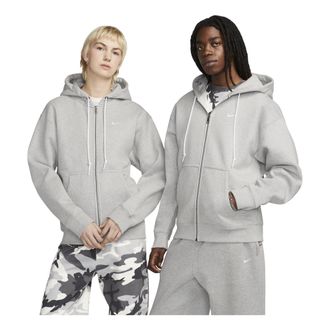 Nike Solo Swoosh Full-Zip Hoodie Grey Heather & White DR0403-063