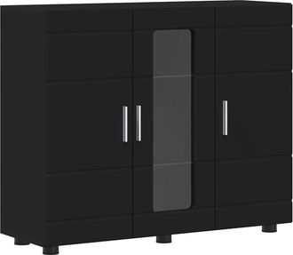 vidaXL Sideboard with Shelf Black 55.5 x 29 x 100 cm Engineered wood vidaXL