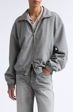 Acne Studios Onivia Glen Plaid Jacket in Multi Grey at Nordstrom, Size 32