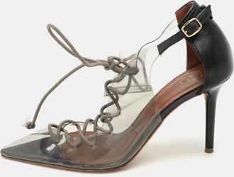 Malone Souliers Transparent/black Pvc And Leather Montana Pumps
