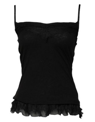 Scervino Street Wool Sleeveless Square Neck Tank Womens Top