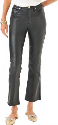 Lilly Pulitzer Womens Liza Coated Crop Flare Pants In Noir