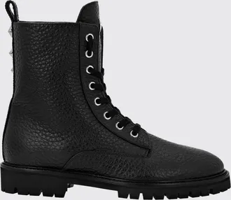 Philipp Plein Anfibi stringati in pelle martellata con suola dentellata