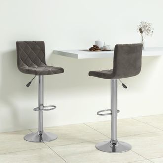 vidaXL Taburetes De Cocina 2 Unidades Terciopelo Gris Oscuro Vidaxl