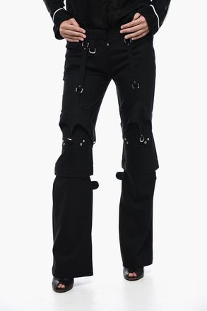 Off-white Pantaloni Cargo in Misto Lana con Dettaglio Fibbie Off-White