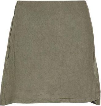 8 by YOOX LINEN FRONT SLIT MINI SKIRT
