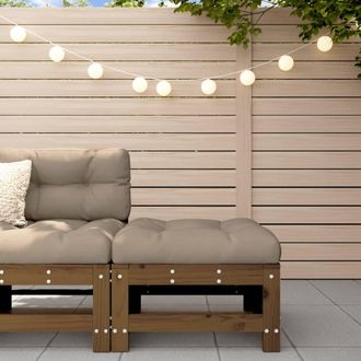 vidaXL Taburete De Jard&iacute;n Con Coj&iacute;n Madera Maciza De Pino Marr&oacute;n Miel Vidaxl