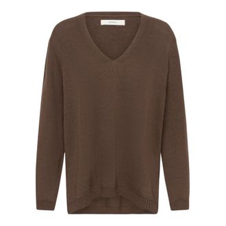 Inwear Devaiw Pullover - Dames - V-hals truien - Bruin - XS - Katoen - Truien & Vesten