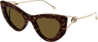 Gucci Cat-eye Zonnebril - Dames - Zonnebrillen - Bruin - 52 MM - Accessoires
