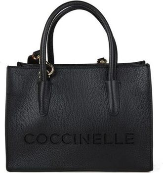 Coccinelle Myrtha 26 Handtas Gekorreld Leer - Dames - Handtassen - Zwart - ONE Size - Leer - Tassen