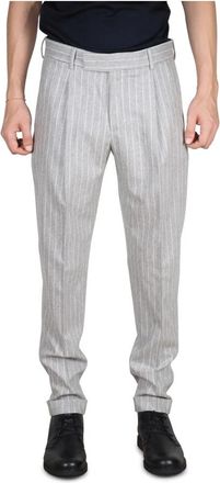 Pantaloni Torino Gestreepte wol en kasjmier broek - Heren - Nette broeken - Grijs - M - Wol - Broeken